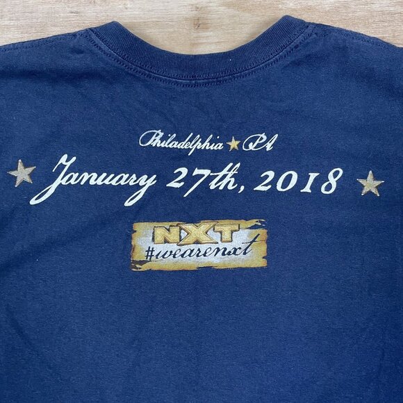 WWE NXT Takeover Philadelphia PA 2018 Pro Wrestling Blue T-Shirt Size Large - Picture 5 of 5